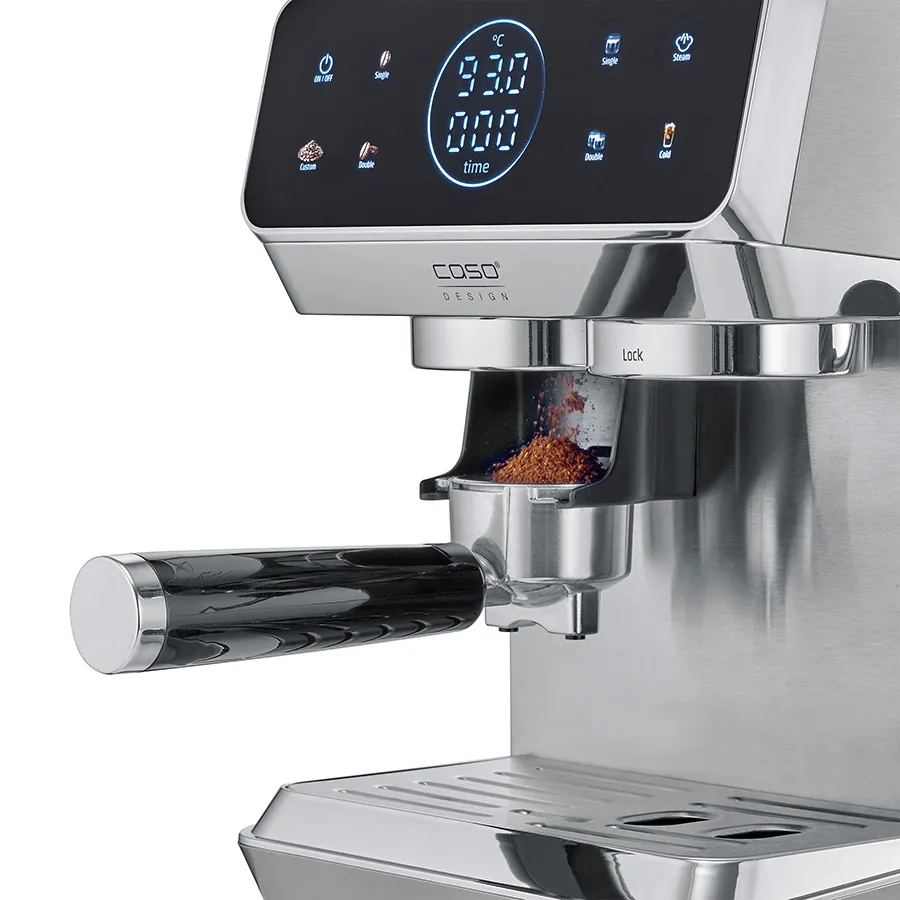 Caso Gourmet espressomaskin med kvarn, Stål Caso