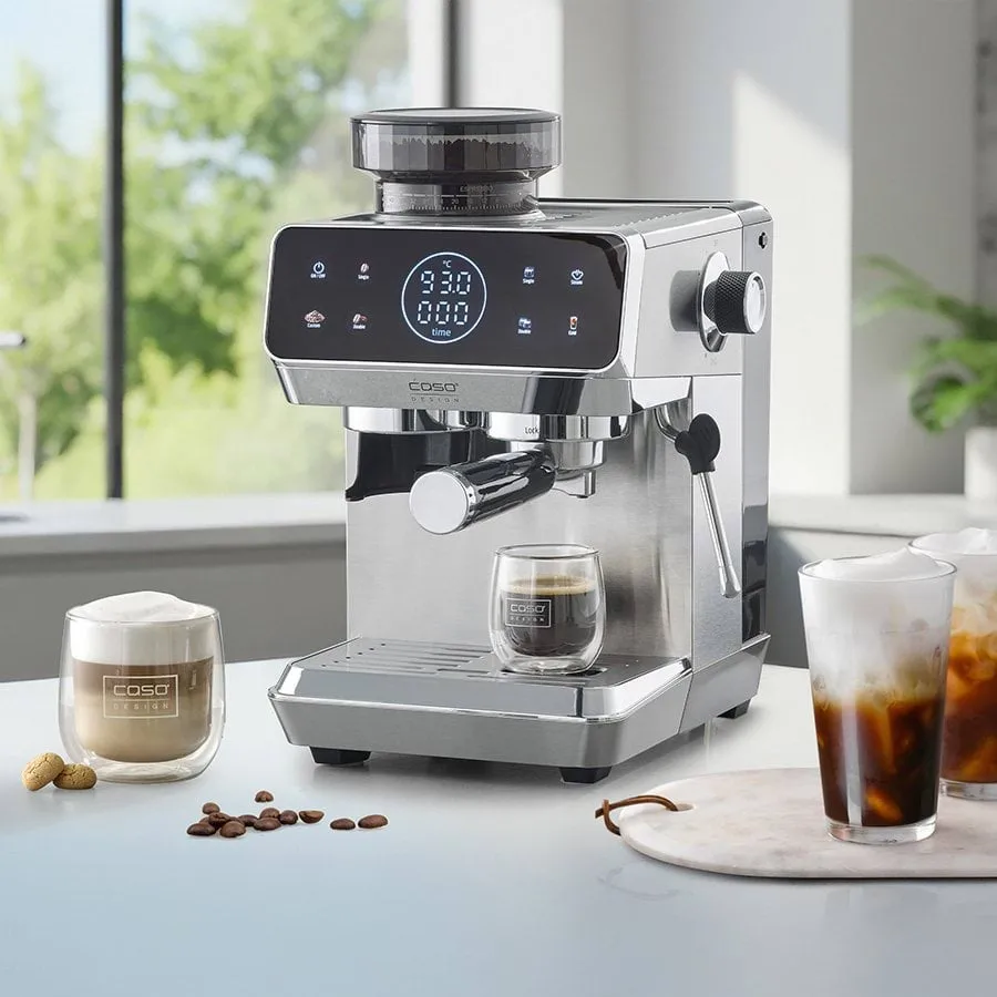 Caso Gourmet espressomaskin med kvarn, Stål Caso