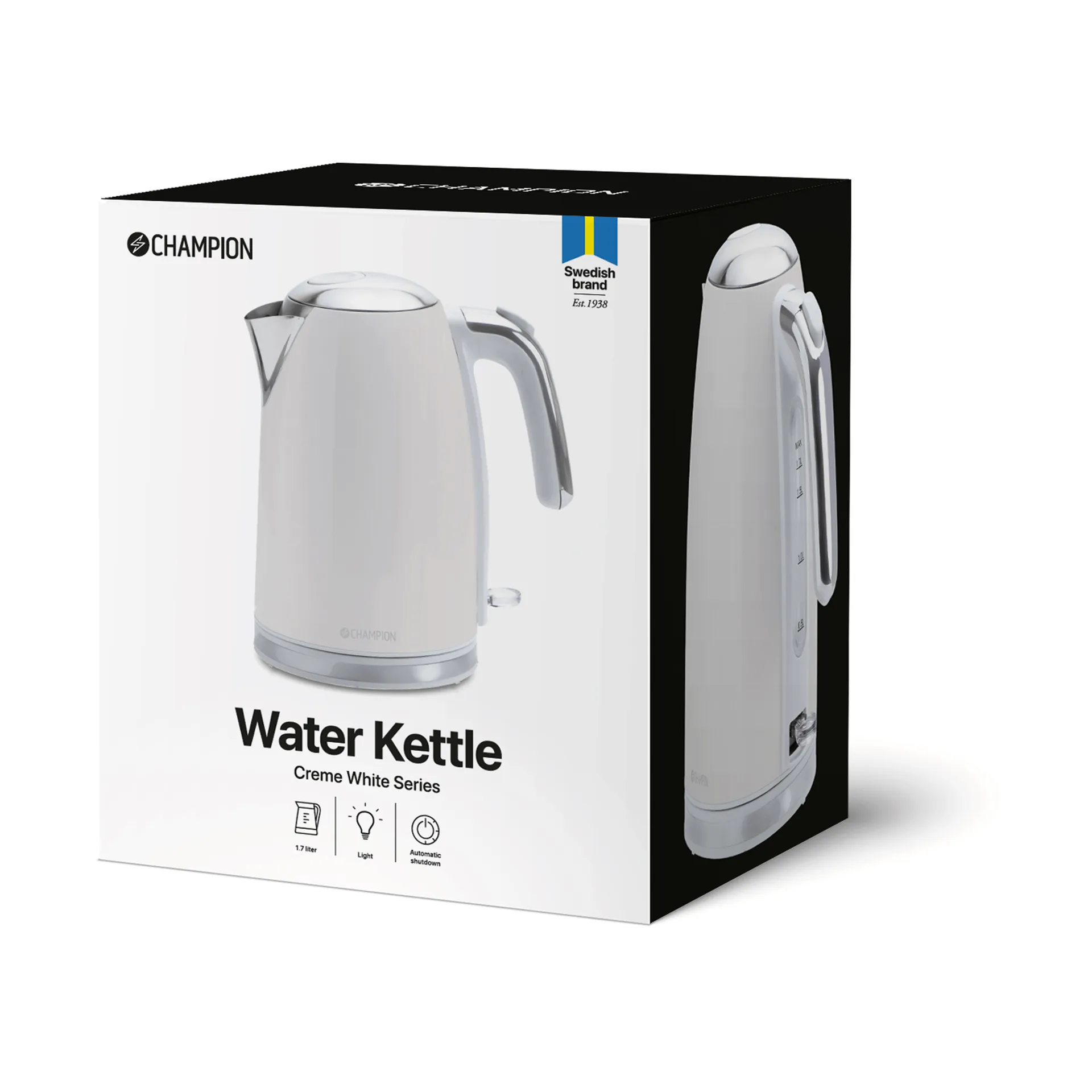 Champion Creme White vattenkokare, Beige, 1,7 L Champion