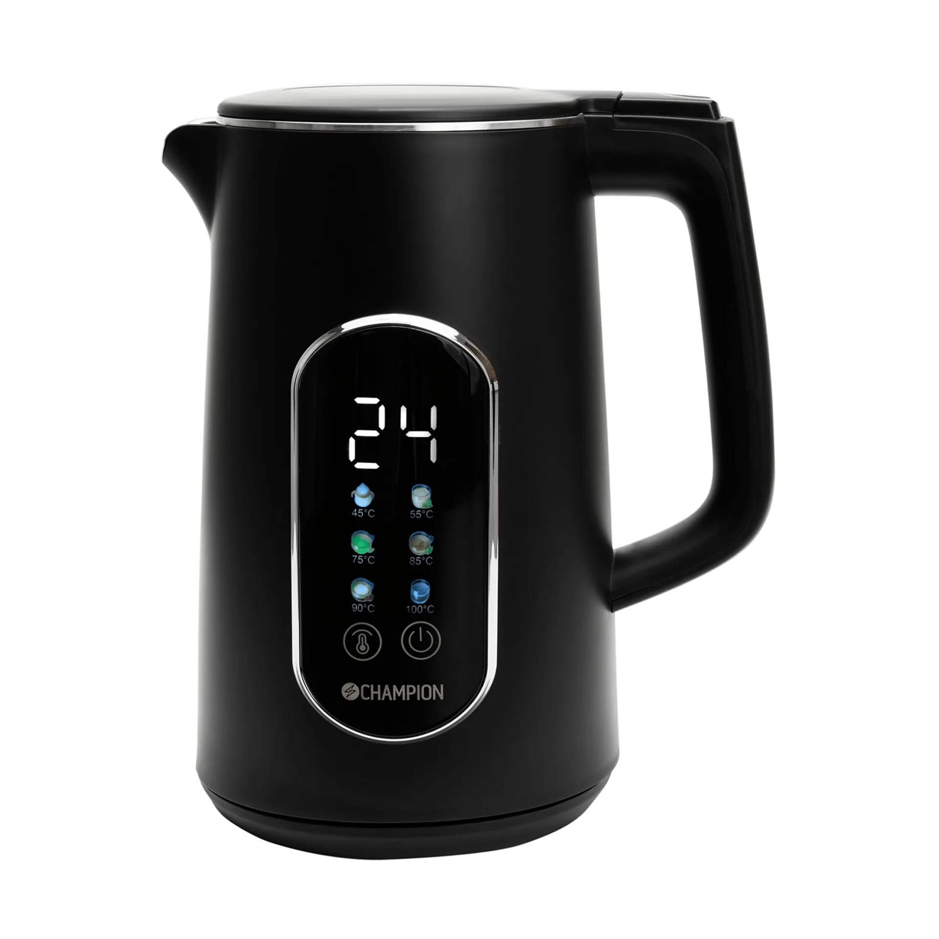 Champion Digital Temp vattenkokare, Mattsvart, 1,7 L Champion