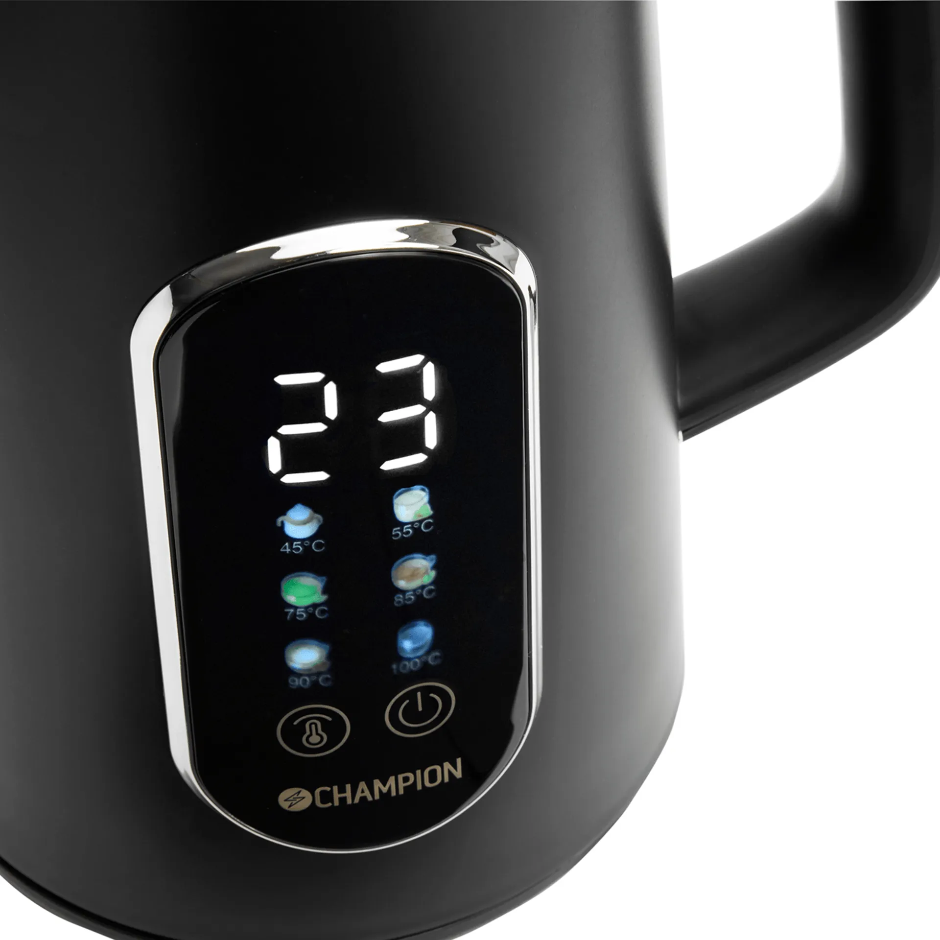 Champion Digital Temp vattenkokare, Mattsvart, 1,7 L Champion