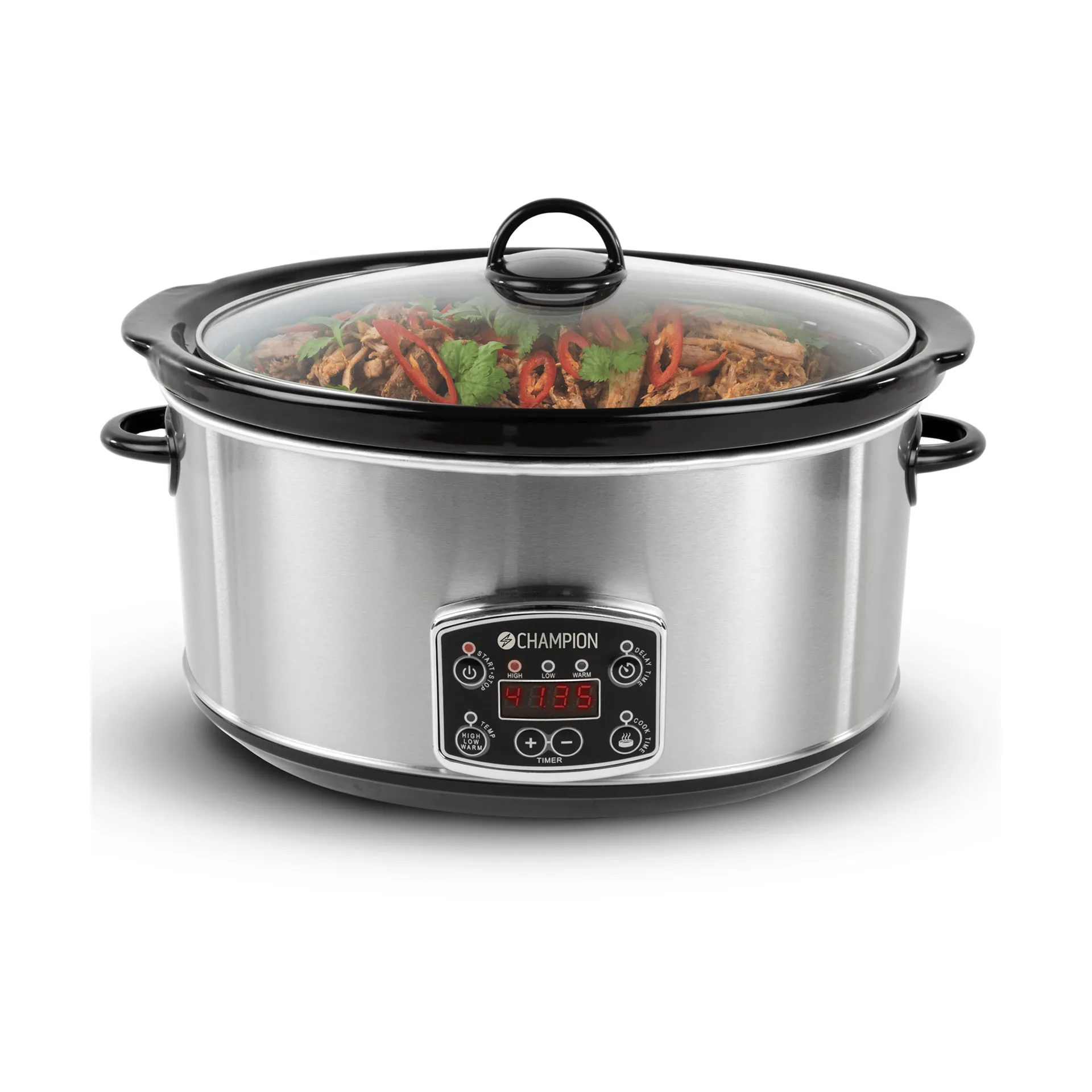 Champion slowcooker, Rostfritt stål, 6,5 L Champion