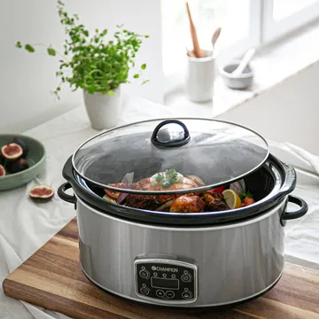 Champion slowcooker - Rostfritt stål, 6,5 L - Champion