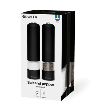 Champion SPK120 salt- och pepparkvarn set - Mattsvart - Champion