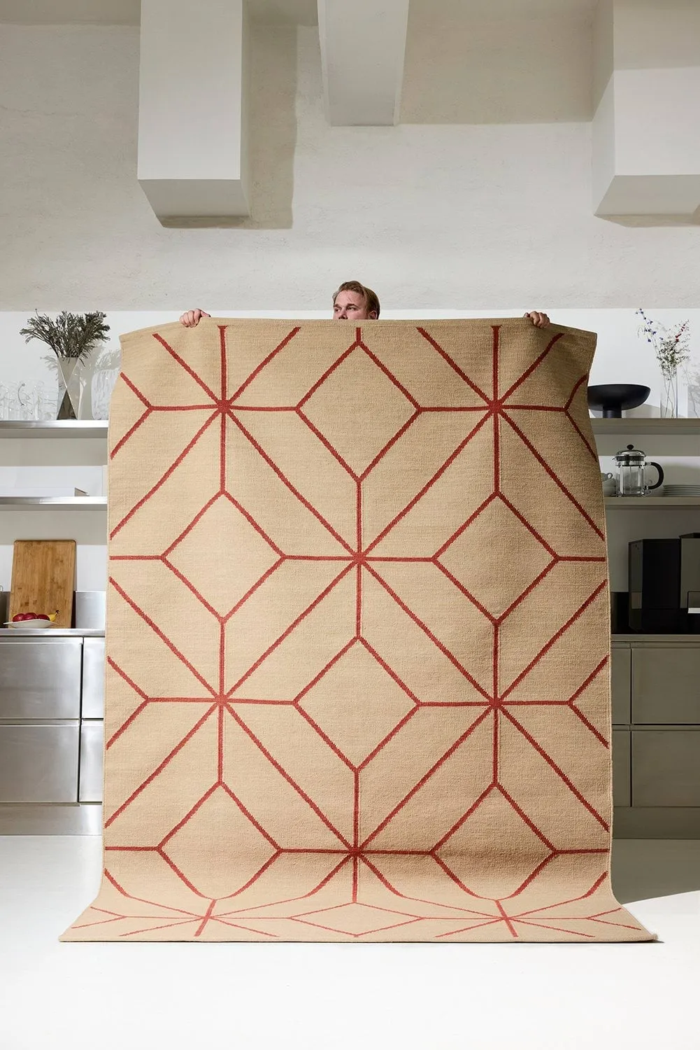 Ayur matta, Beige-Rust, 270x180 cm Chhatwal & Jonsson