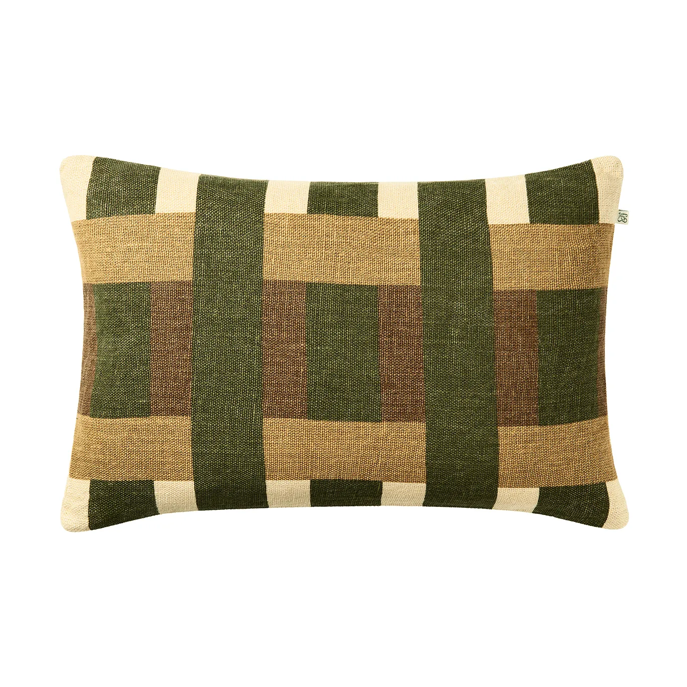 Benaras kuddfodral, Cactus Green-Taupe-Khaki, 40x60 cm Chhatwal & Jonsson