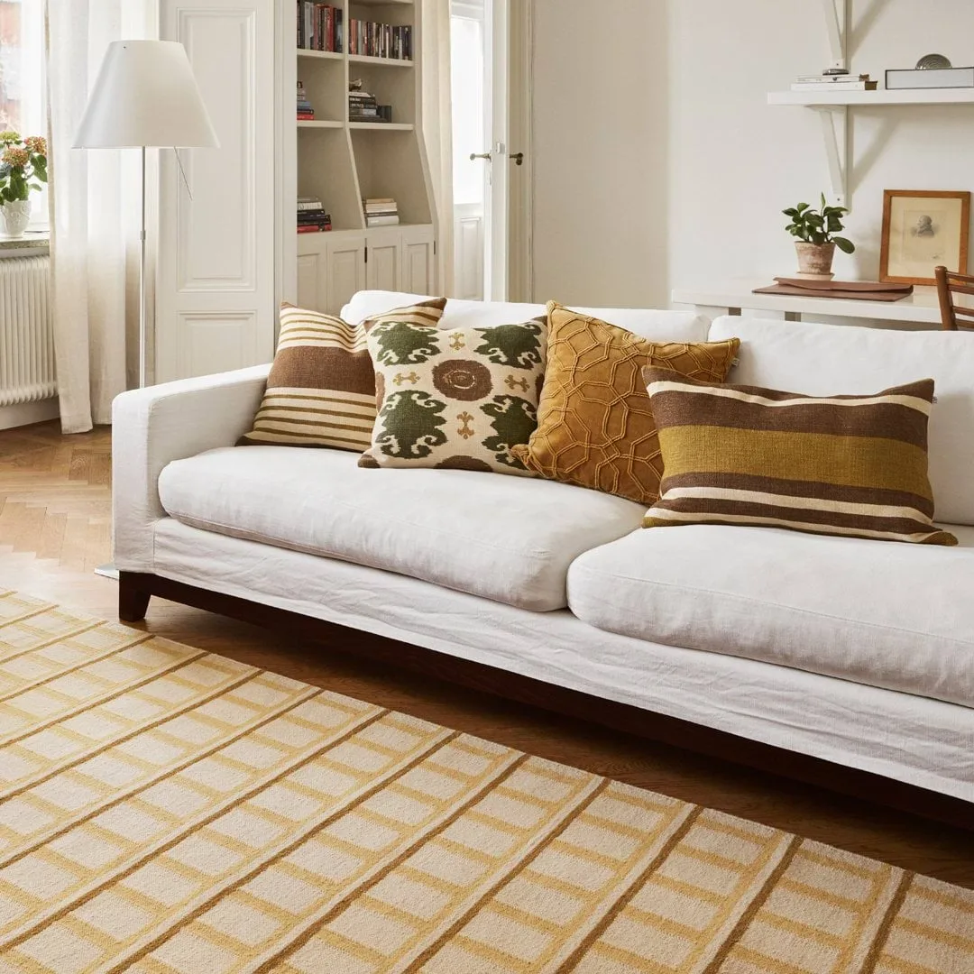 Mysore ullmatta, Off White-Masala Yellow-Yellow, 230x320 cm Chhatwal & Jonsson