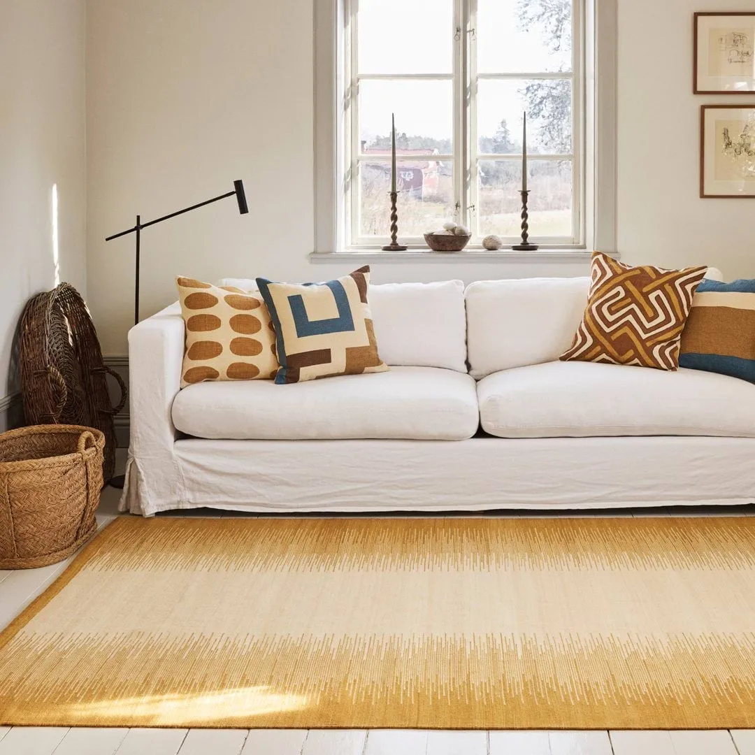 Tapti ullmatta, Masala Yellow-Off White, 270x180 cm Chhatwal & Jonsson