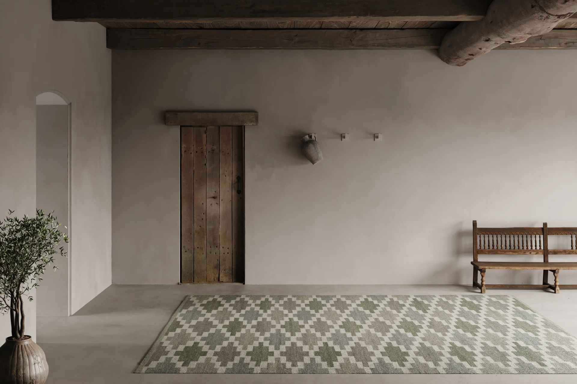 Röllakan Korsnäs matta, Blågrön, 250x350 cm Classic Collection