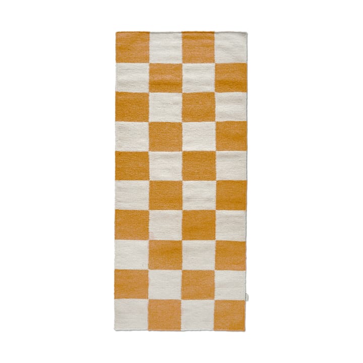 Squares gångmatta - White-yellow, 80x200 cm - Classic Collection