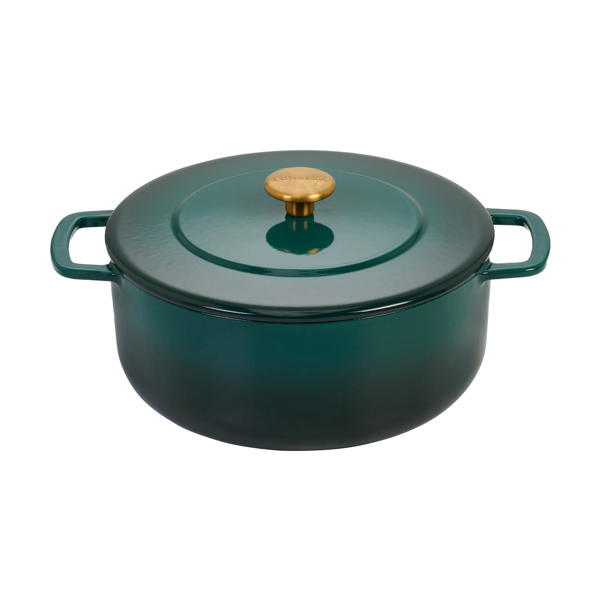 Combekk Enameled gjutjärnsgryta Ø28 cm, Holly Green-gold knob Combekk
