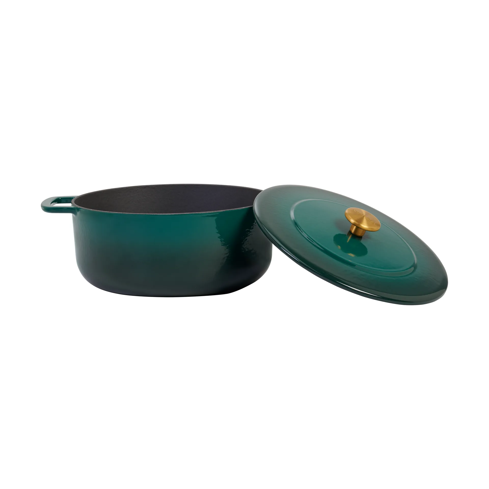 Combekk Enameled gjutjärnsgryta Ø28 cm, Holly Green-gold knob Combekk
