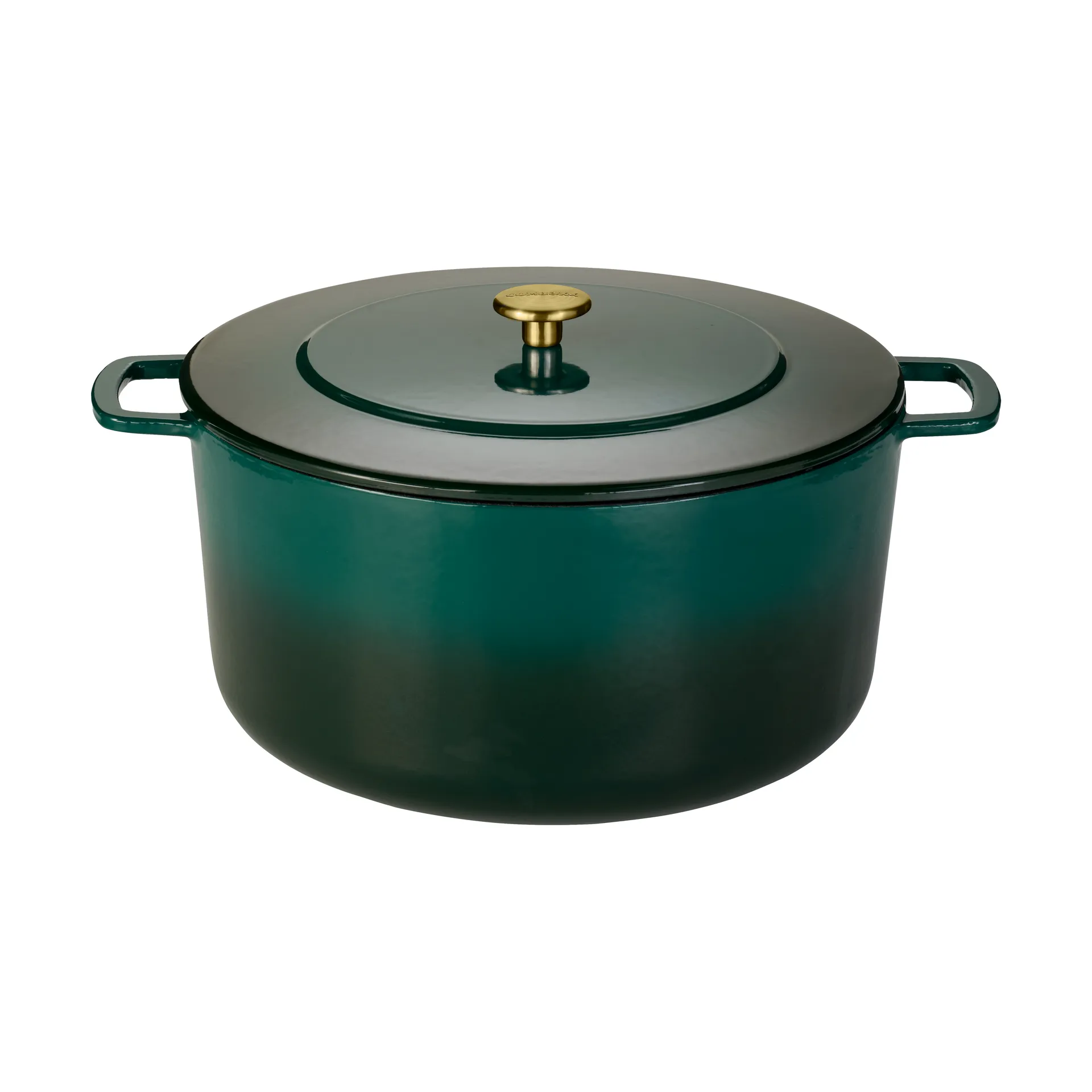 Combekk Enameled gjutjärnsgryta Ø32 cm, Holly Green-gold knob Combekk