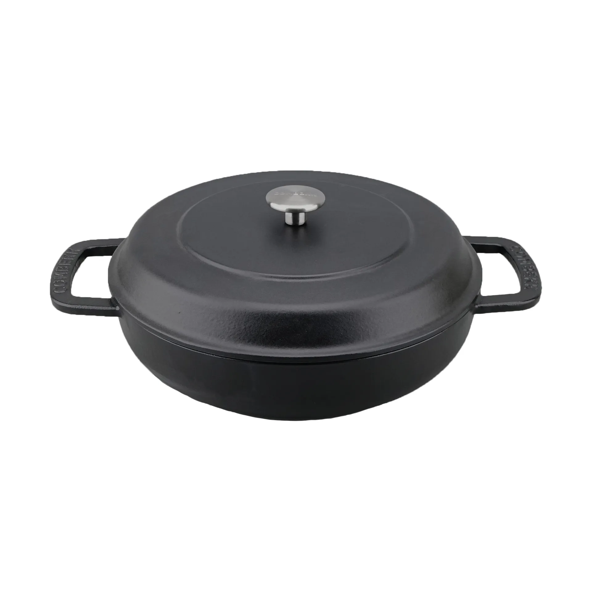 Combekk Enameled traktörpanna gjutjärn Ø28 cm, Black-silver knob Combekk