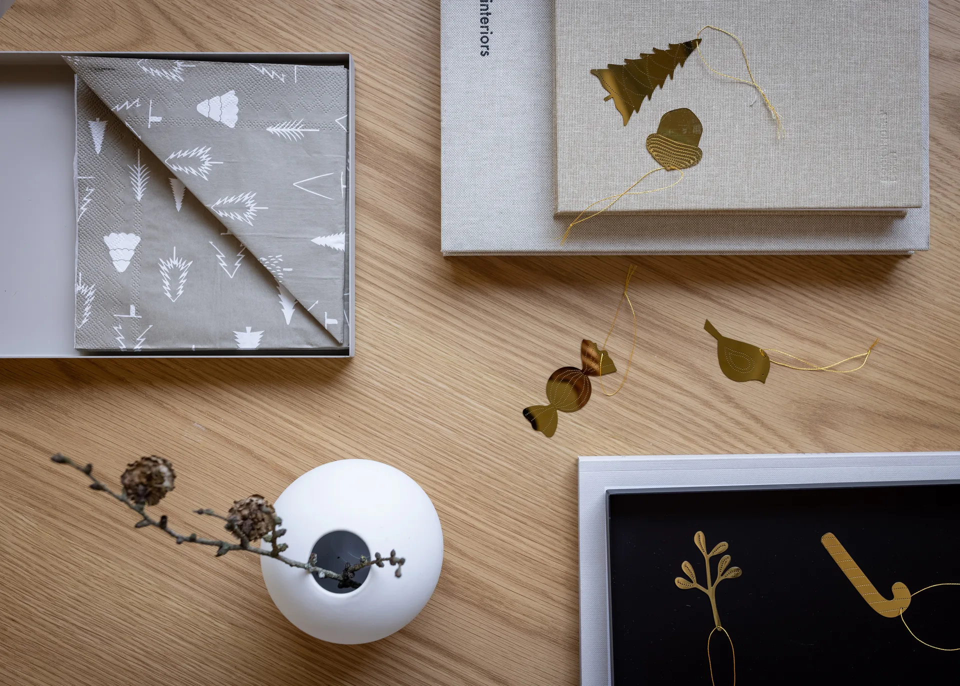 Cooee julhänge mässing 4-pack, Caramel Cooee Design