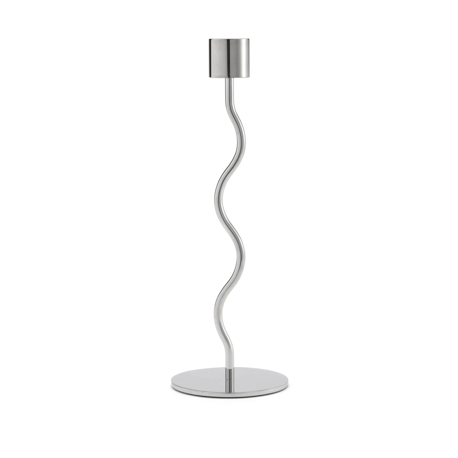 Curved ljusstake 23 cm, Stainless Steel Cooee Design