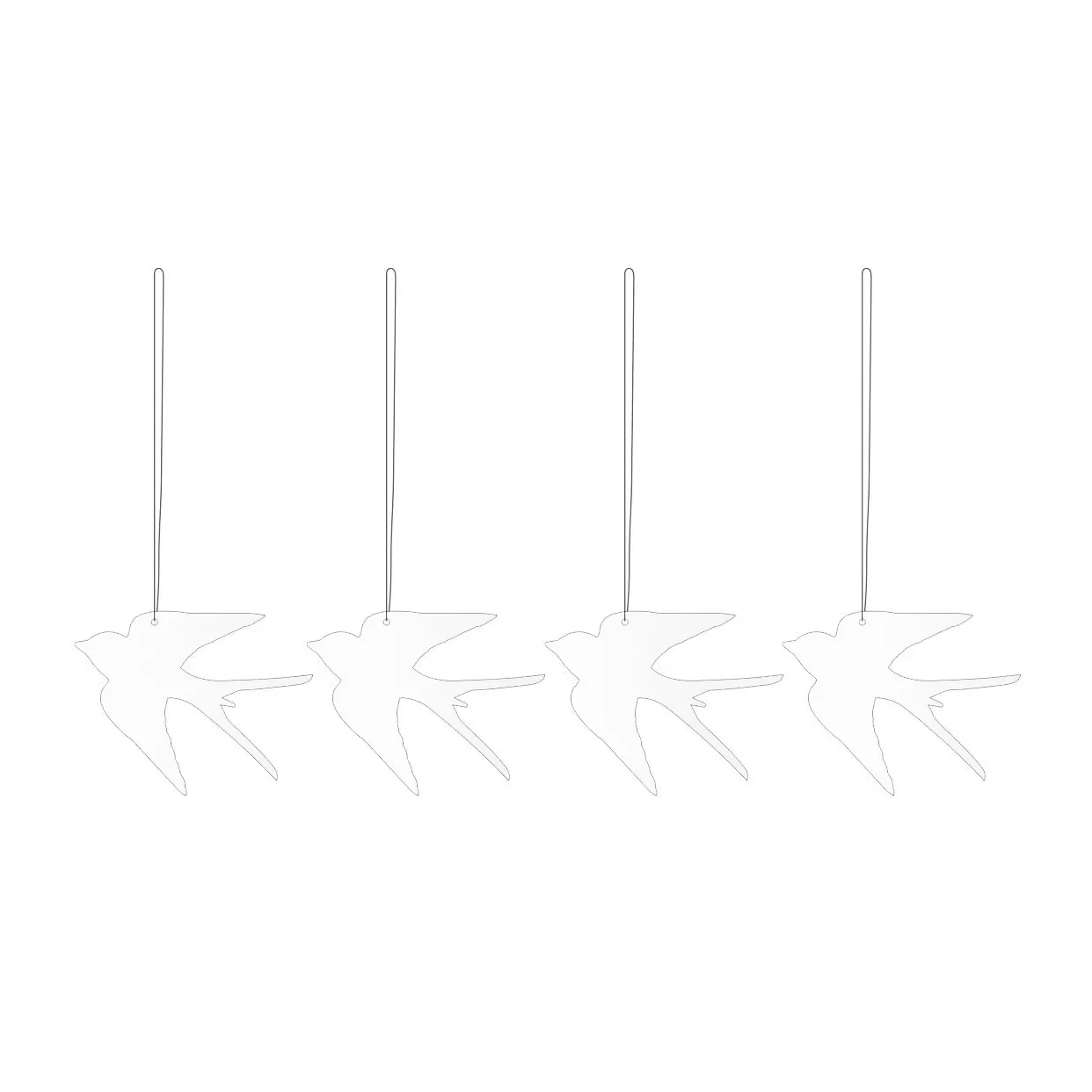 Easter Deco fågel påskhänge 4-pack, White Cooee Design