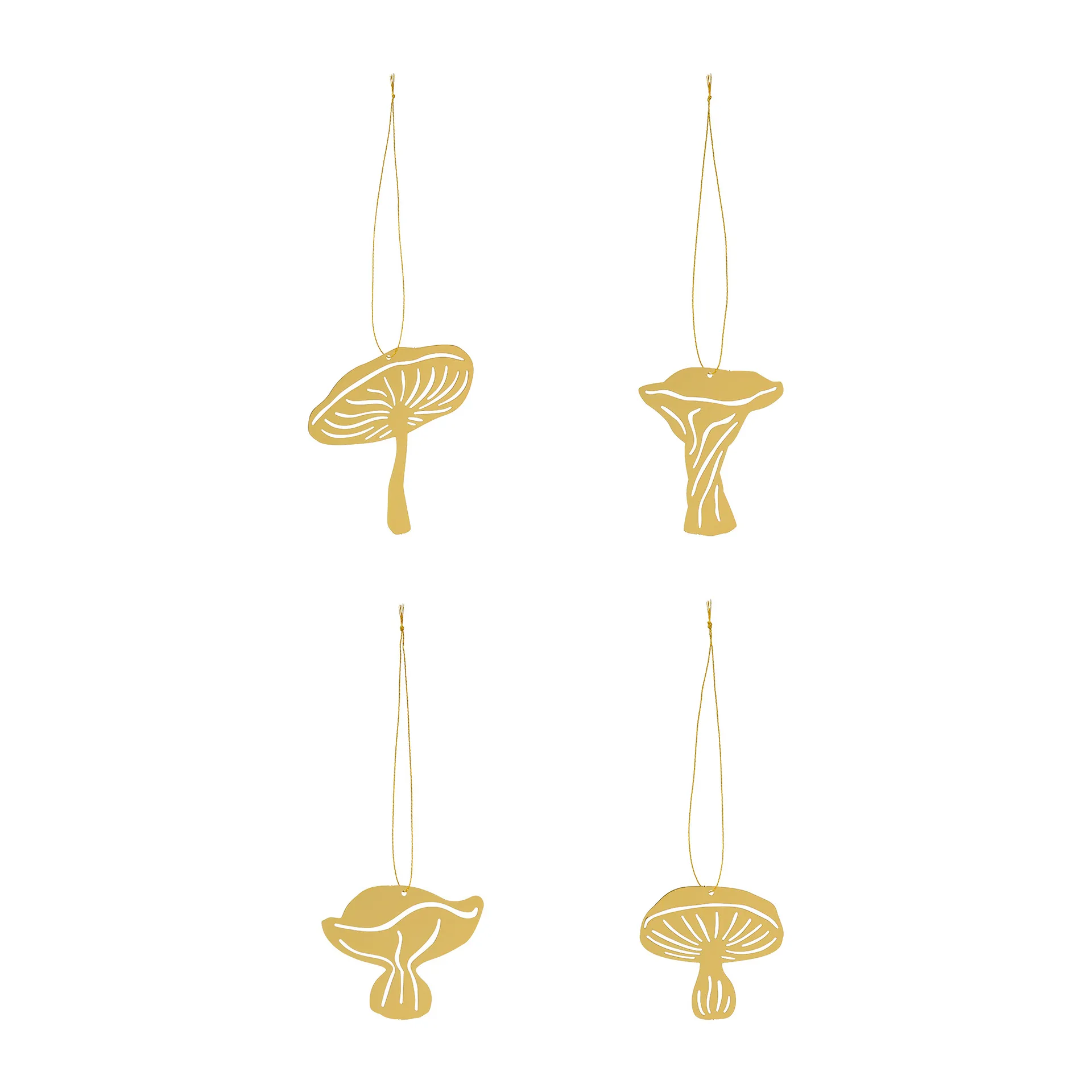 Fungi dekorationshänge 4 delar, Brass Cooee Design