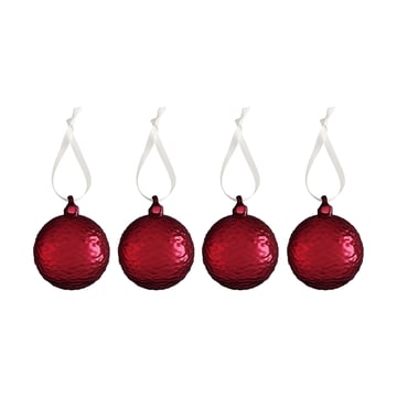 Cooee Design Gry Marble julkula Ø8 cm 4-pack Deep red