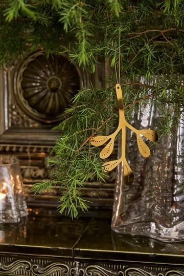 Mistletoe julhänge 2-pack - Mässing, 12 cm - Cooee Design