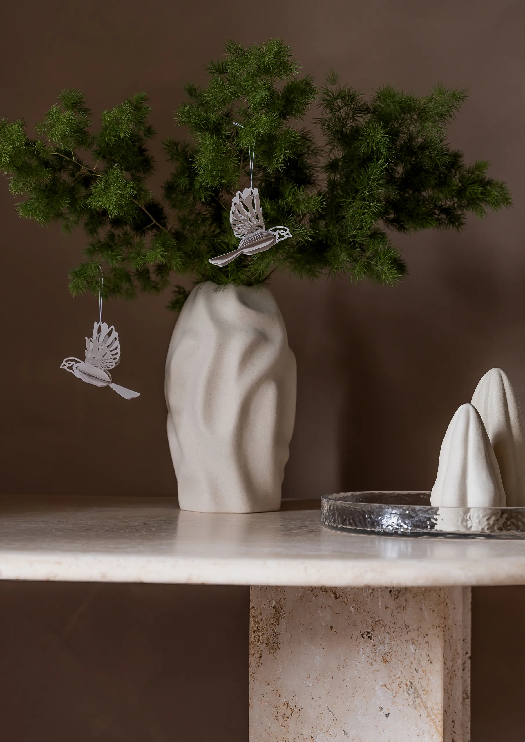 Paper bird dekorationshänge 2-pack, Sand Cooee Design