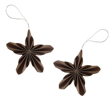 Cooee Design Paper Stars julhänge 2-pack Coffee