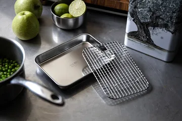 Culimat gastrobleck med avsvalningsgaller - Rostfritt stål, 18x14x2,5 cm - Culimat