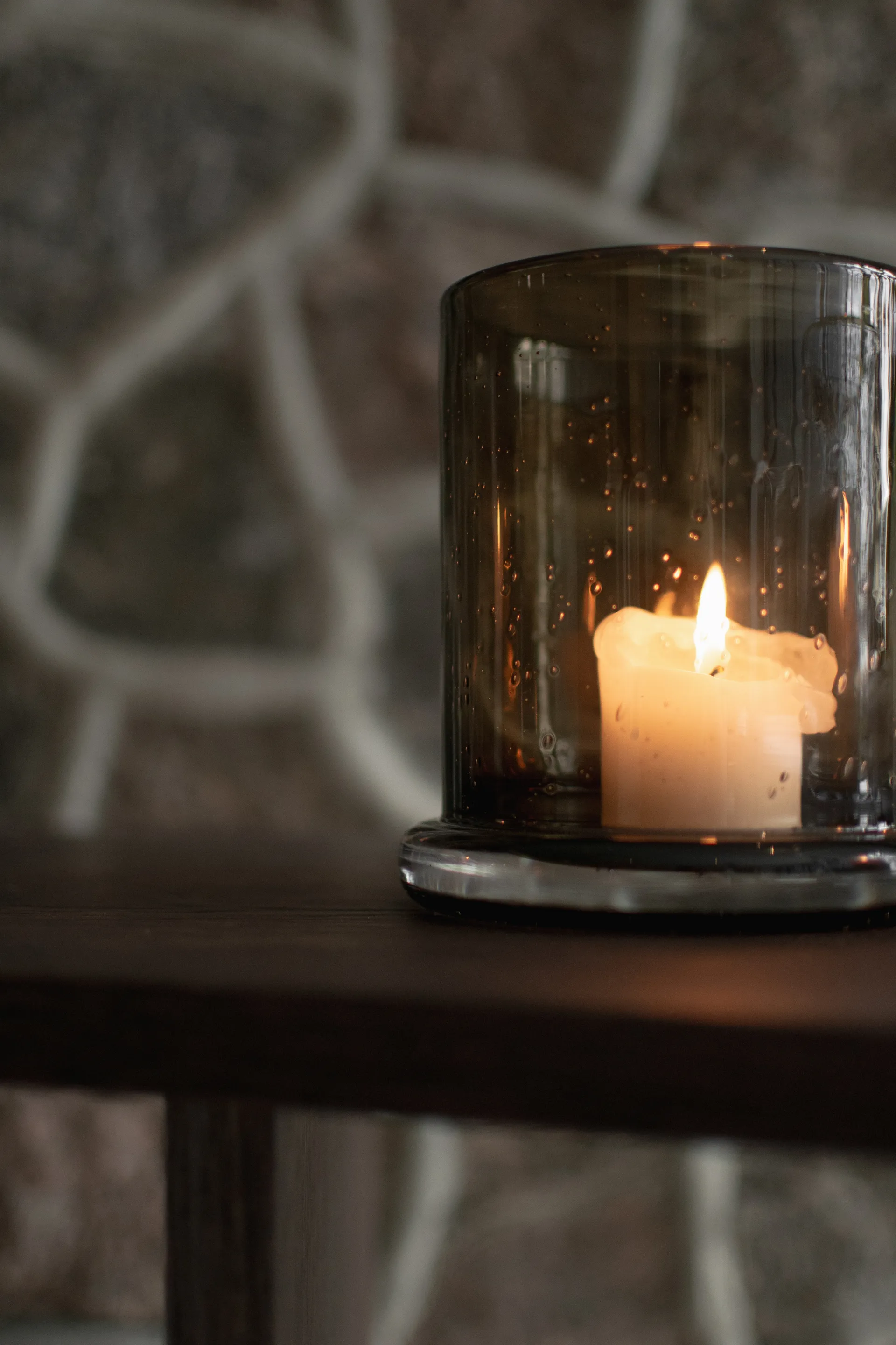 Bubble ljuslykta Ø20 cm, Brown DBKD