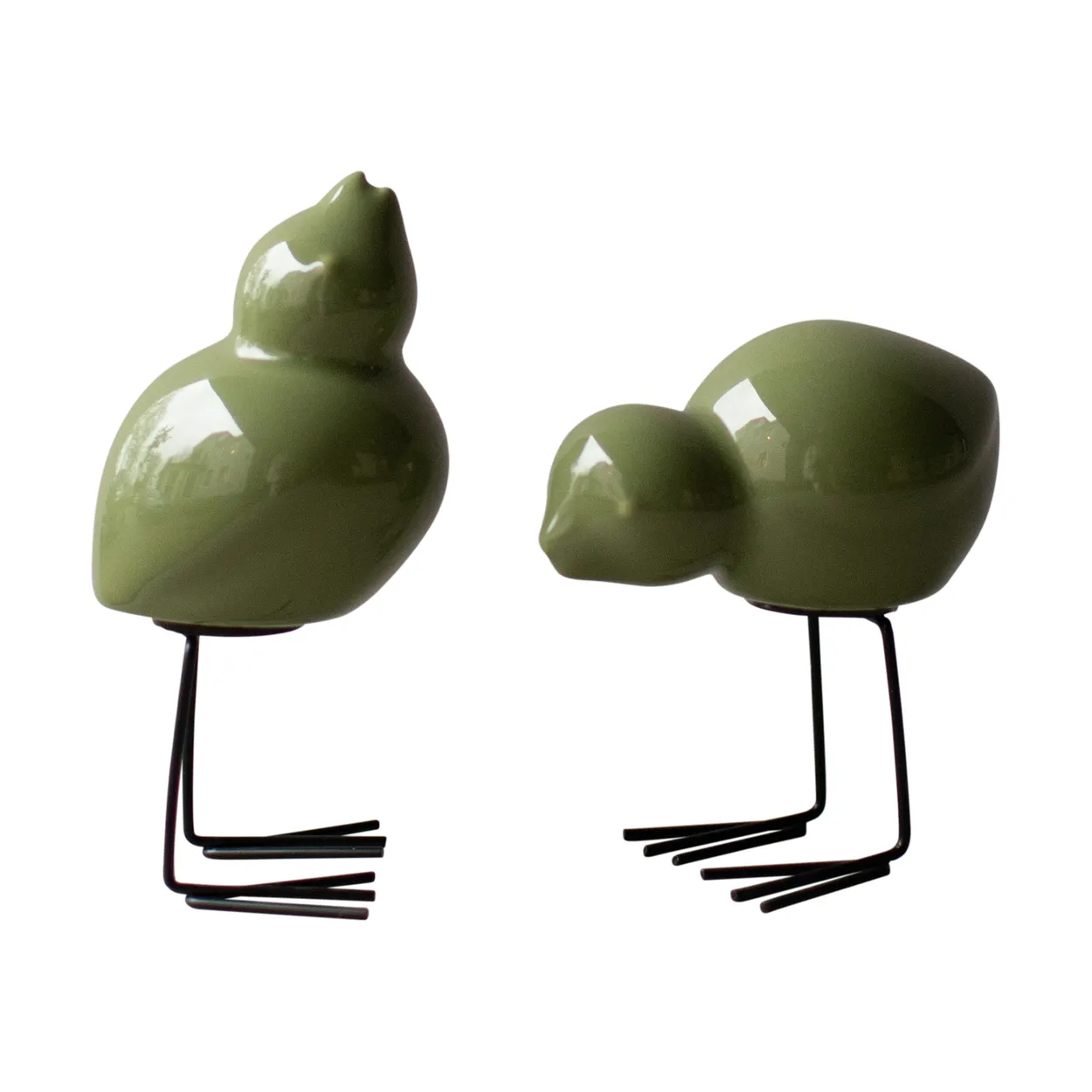 DBKD DBKD Swedish Birds påskdekoration 2-pack Shiny green