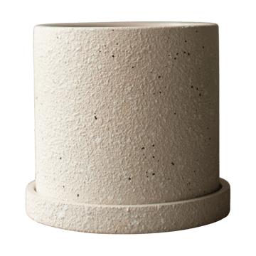 DBKD Grow kruka Ø13 cm med fat Creme structure