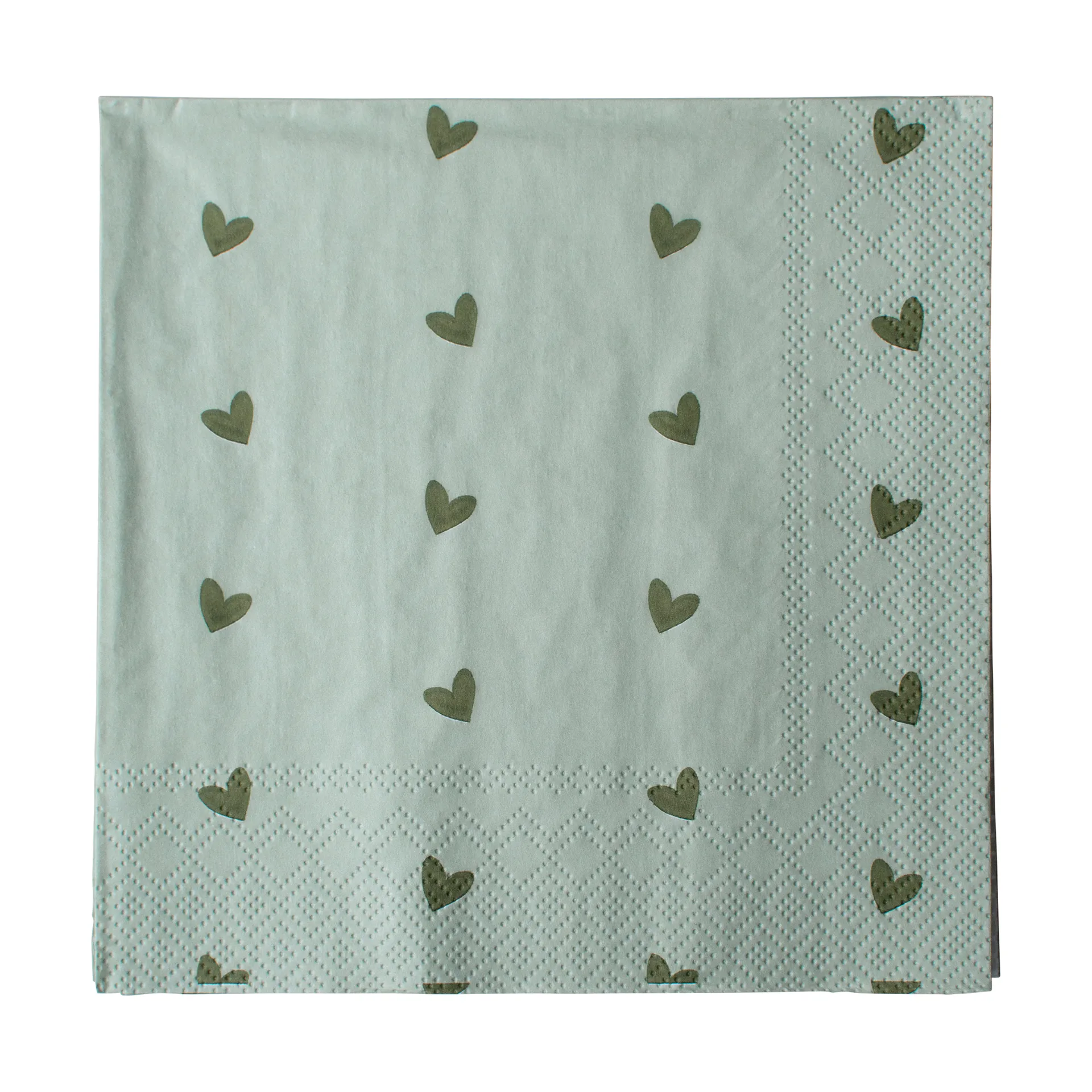 Heart pappersservett 33x33 cm 20-pack, Green DBKD