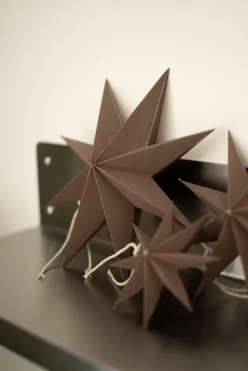 Paper winter star dekorationshänge - Brown, large, Ø19 cm - DBKD