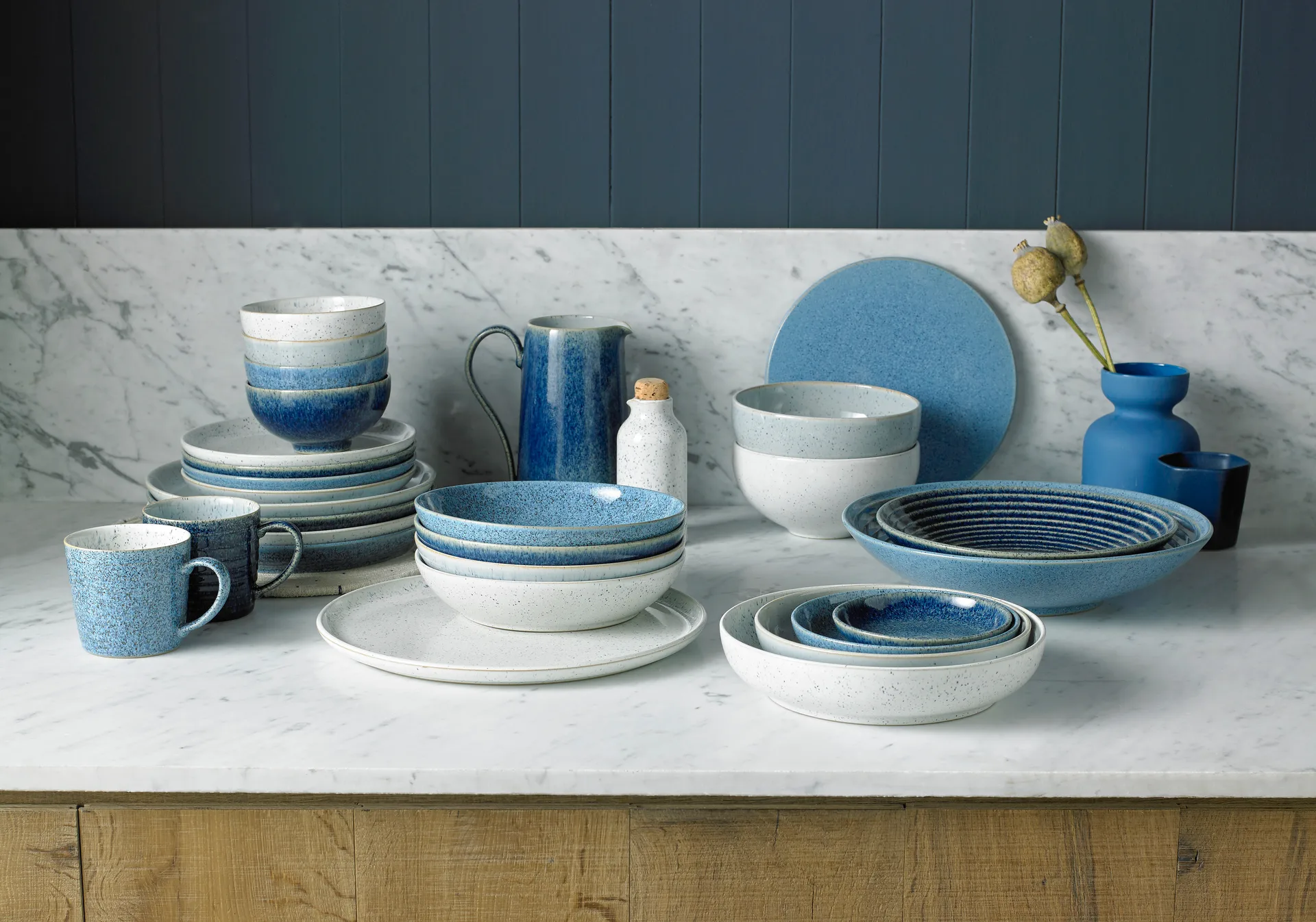 Studio Blue assiett 17 cm, Flint Denby