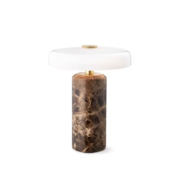 Läs mer om Design By Us Trip bordslampa Ø17x21 cm marmor Mörk emperador-blank opal