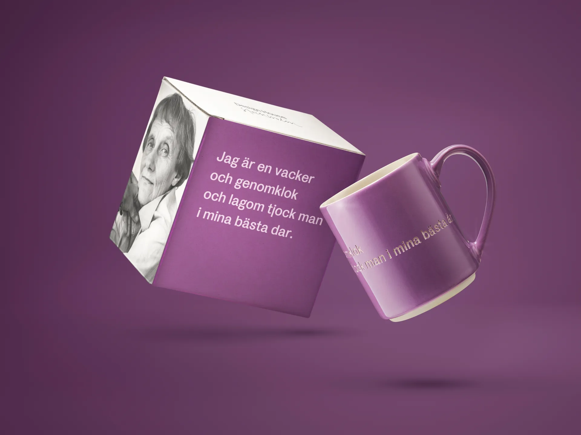 Astrid Lindgren mugg, jag är en vacker…, svenskt text Design House Stockholm