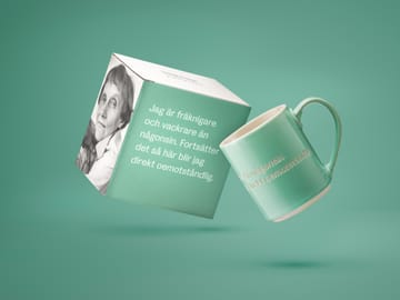 Astrid Lindgren mugg, jag är fräknigare - svensk text - Design House Stockholm