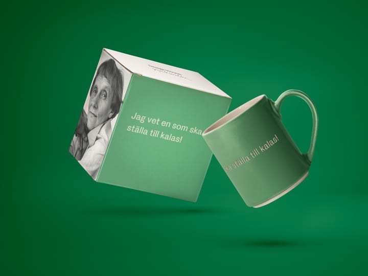 Astrid Lindgren mugg, jag vet en som ska…, Svensk text Design House Stockholm