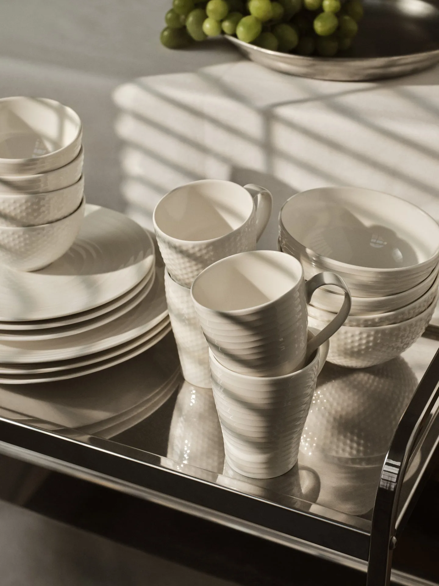 Blond assiett, stripe vit Design House Stockholm