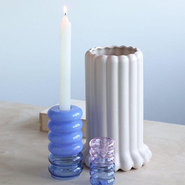 Bubble  2-i-1 vas och ljusstake 13,5 cm, Blue Design Letters