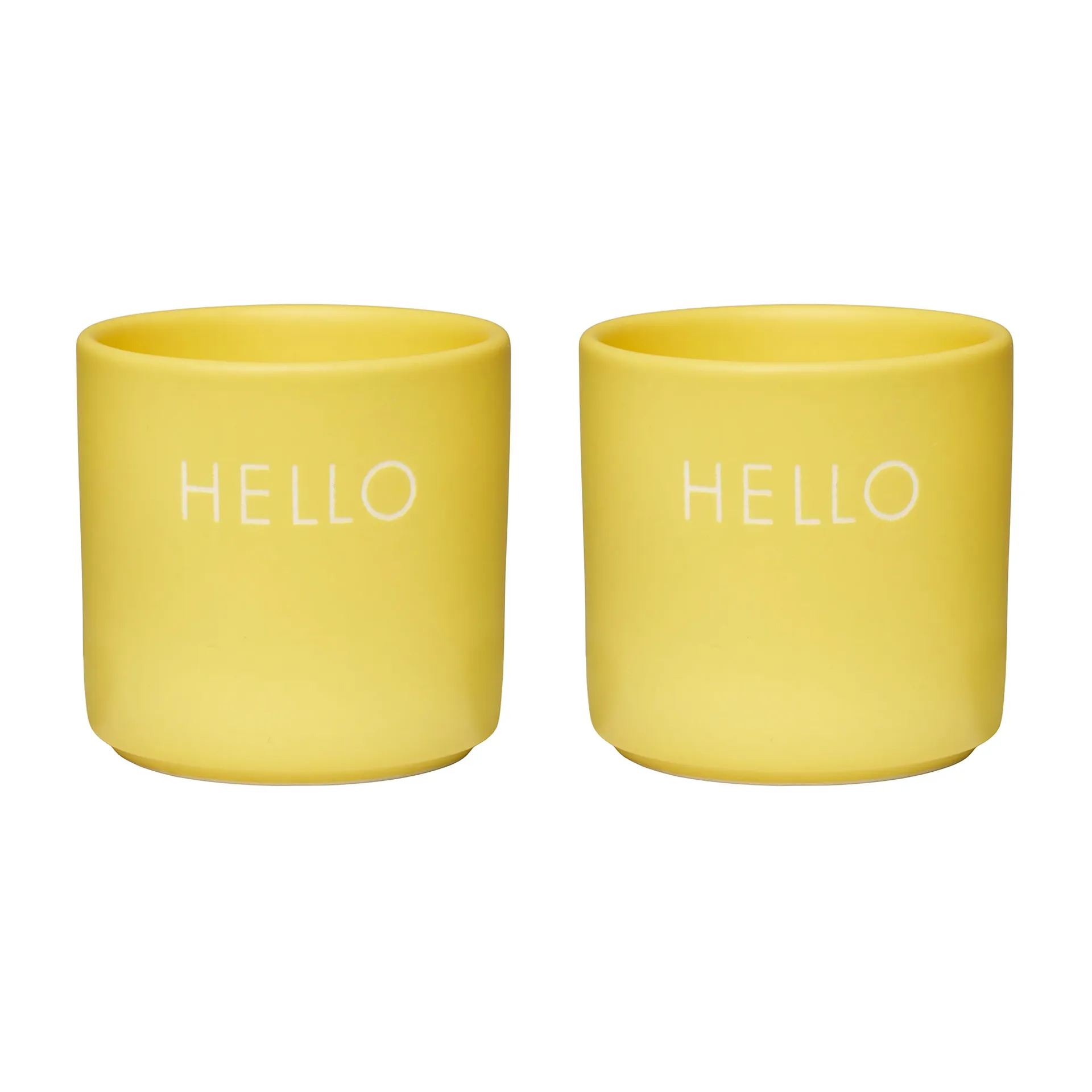 Design Letters äggkopp 2-pack, Hello-yellow Design Letters