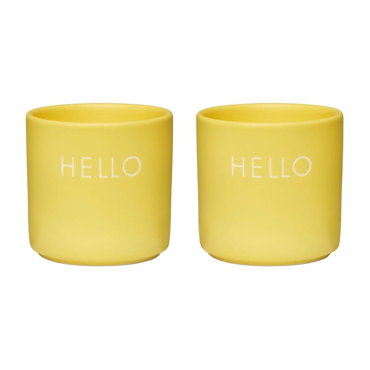 Design Letters äggkopp 2-pack, Hello-yellow Design Letters