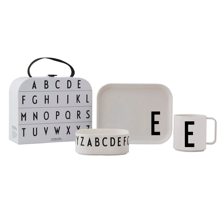 Design Letters barnservis set, E Design Letters