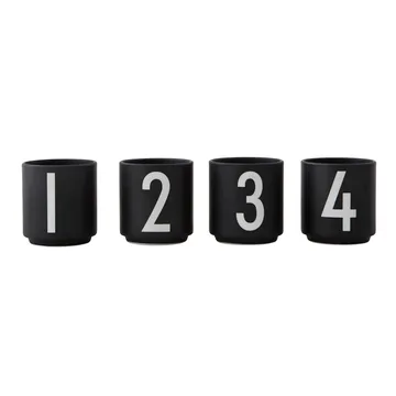 Design Letters espressokoppar 4-pack svart - 4-pack - Design Letters