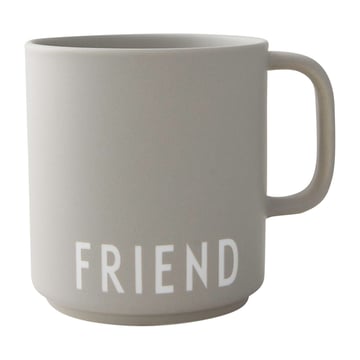 Design Letters Design Letters favoritkopp med handtag 25 cl Friend-grey