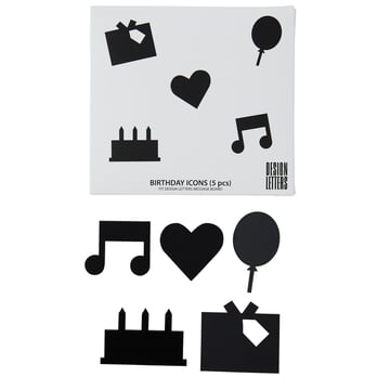 Produktfoto för Design Letters Organise with Icons, Happy Birthday Svart