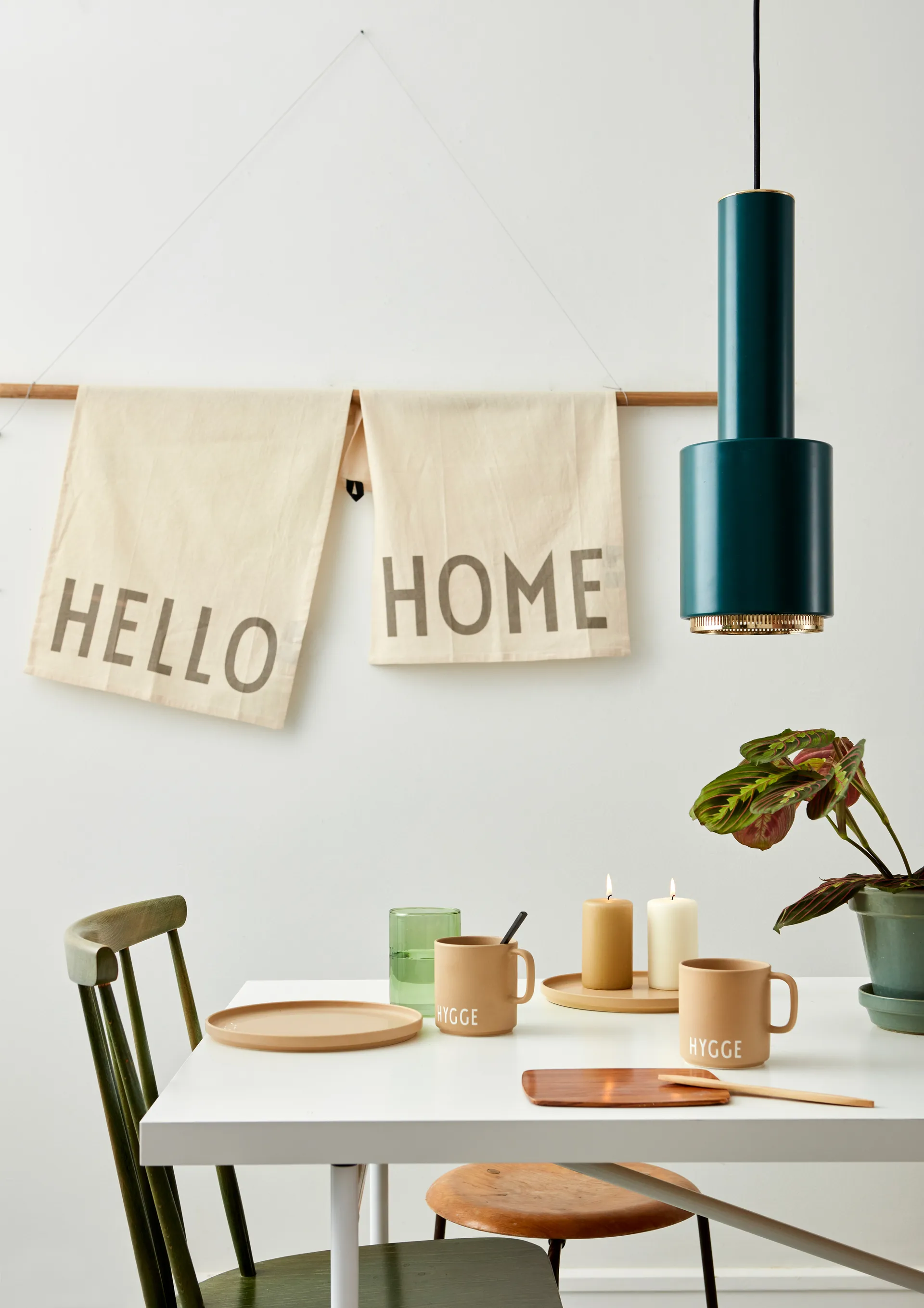 Design Letters kökshandduk favorit 2-pack, Hello-home-off white Design Letters