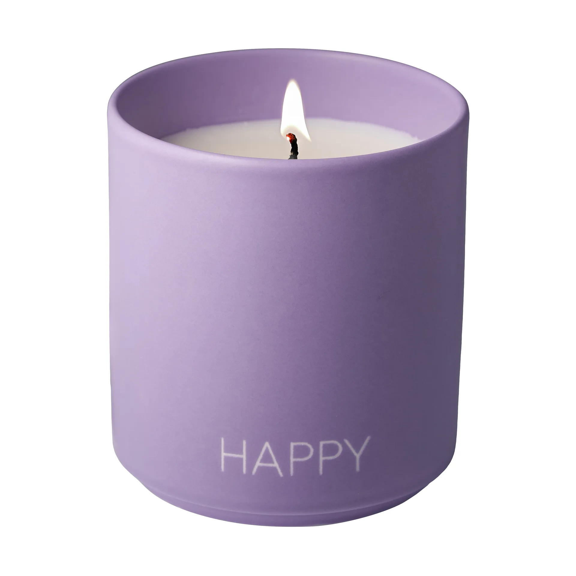 Doftljus large Ø8 cm, Happy-purple Design Letters