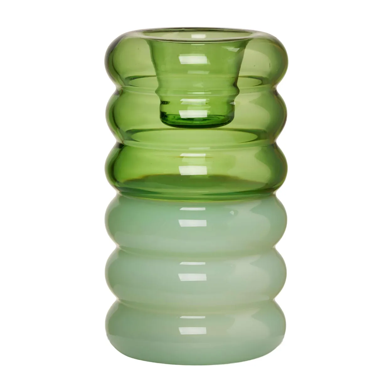 Design Letters Hoop ljusstake Ø3,5x9 cm Green-milky green