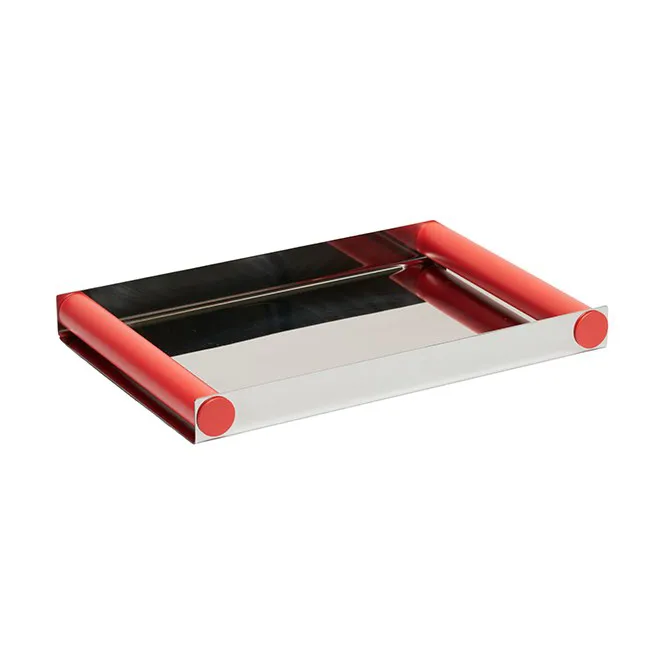 Design Letters Ray tray disco bricka 20,5×30 cm Red coral,-rostfritt stål