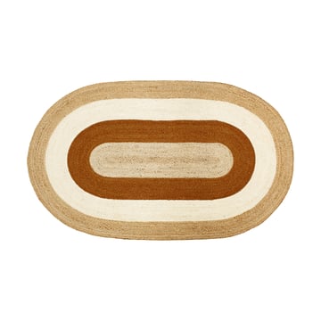 Dixie Elin striped oval jutematta 92×150 cm Brick